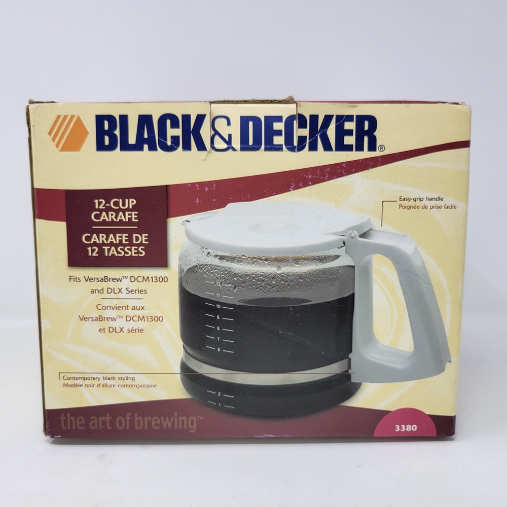 Black & Decker 12-Cup Replacement Carafe 3380 VersaBrew DCM1300 DLX White Handle